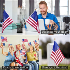 Tegeme flag held in hand demonstrating compact size and easy waving