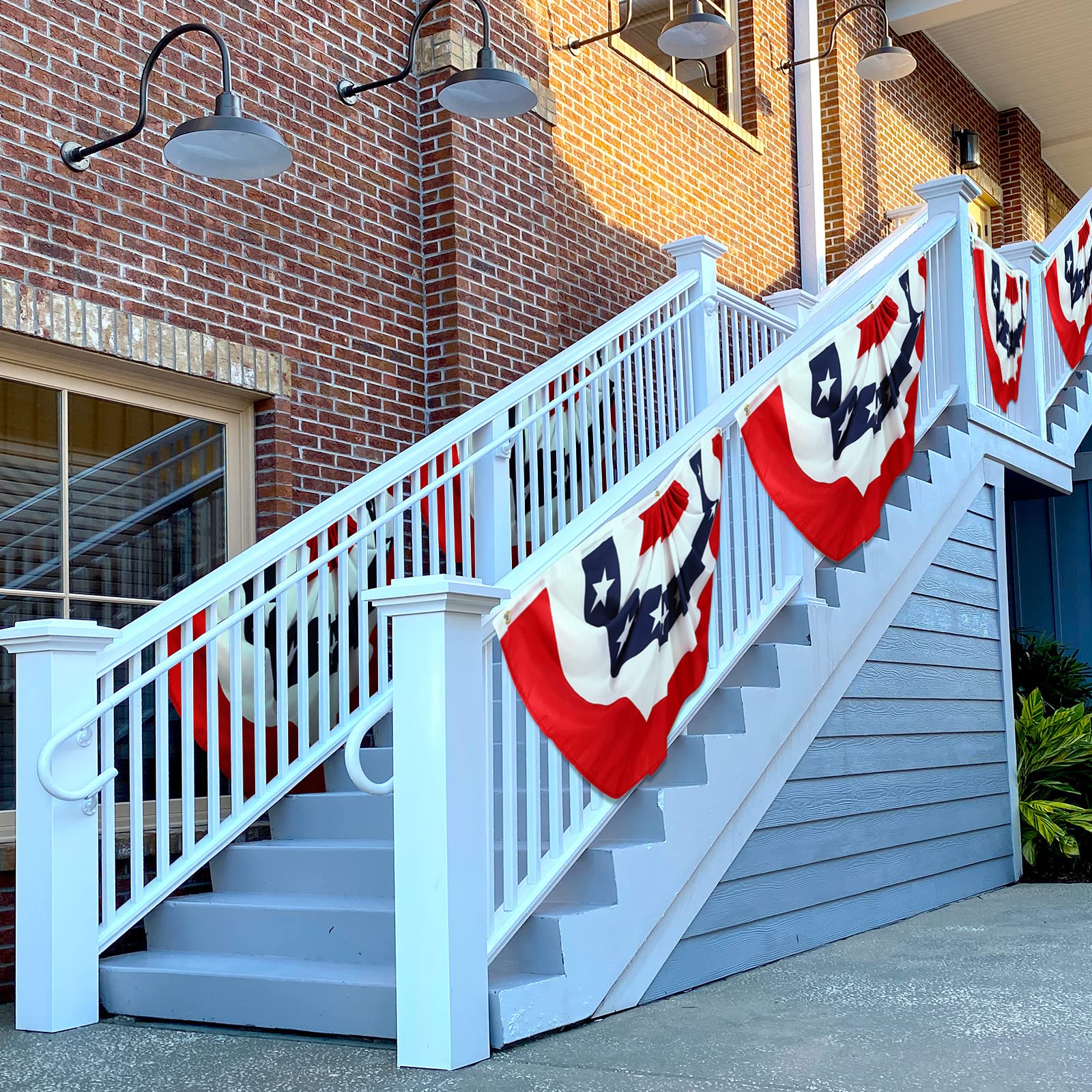 Tegeme bunting beside a chair to show 2x4 ft scale for planning placement