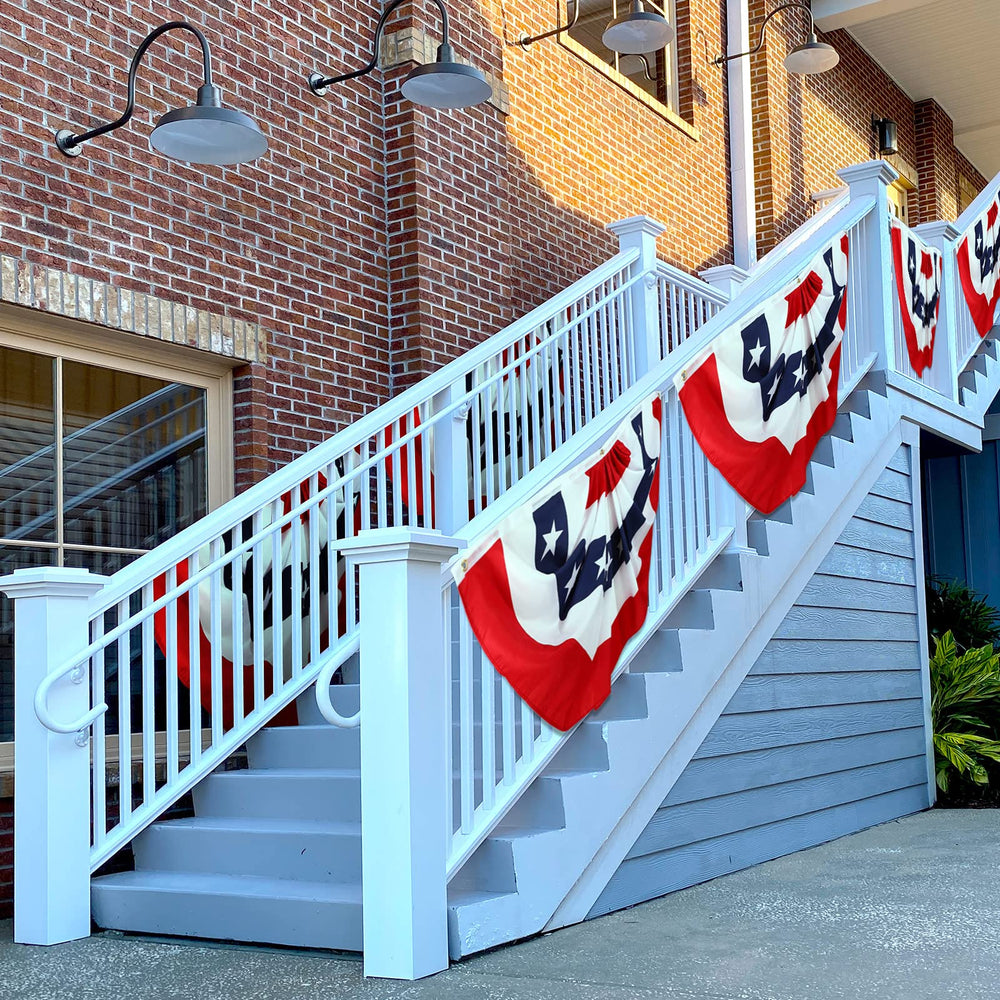 Tegeme bunting beside a chair to show 2x4 ft scale for planning placement