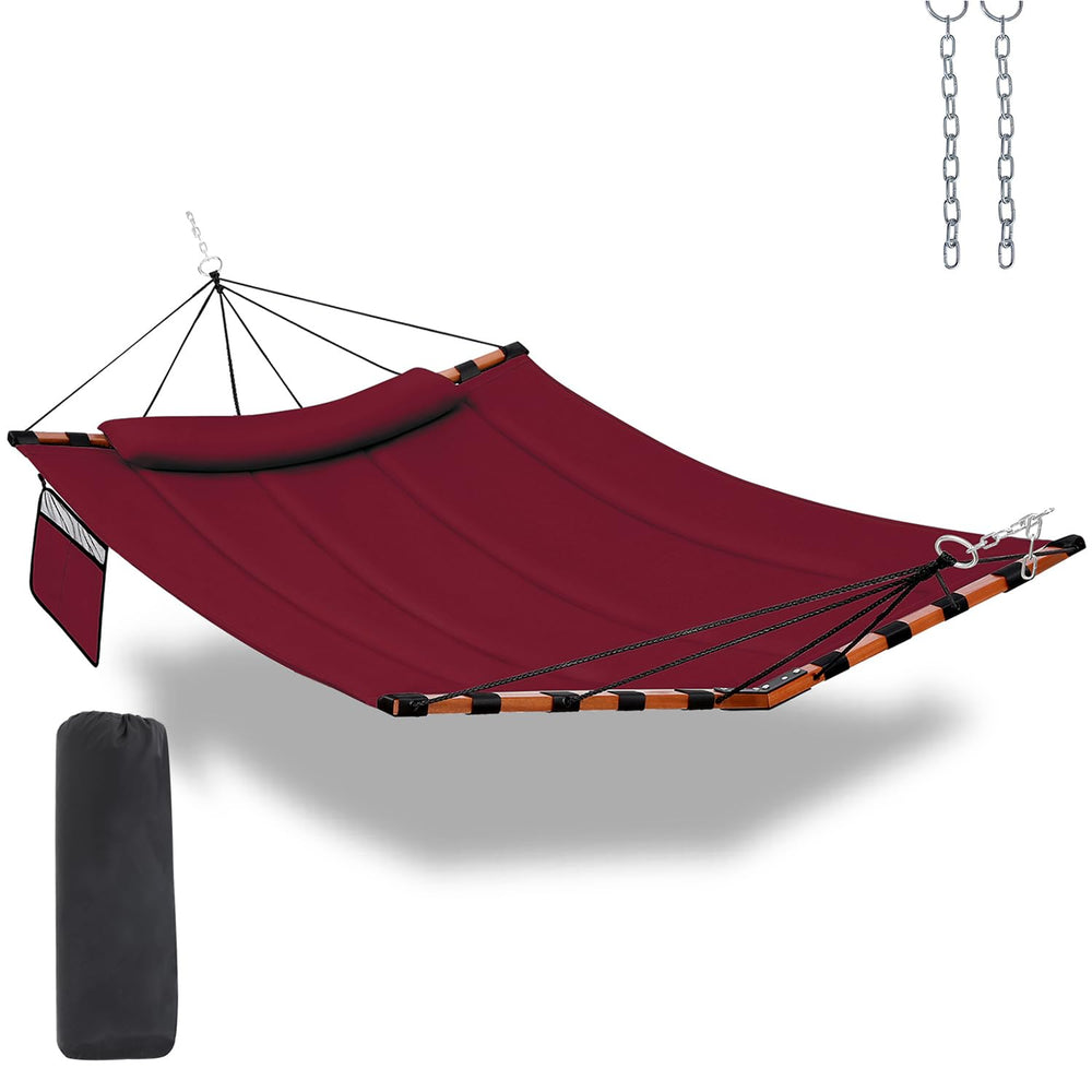 TEGERDEGER front view of red hammock showing full spread and inviting comfort