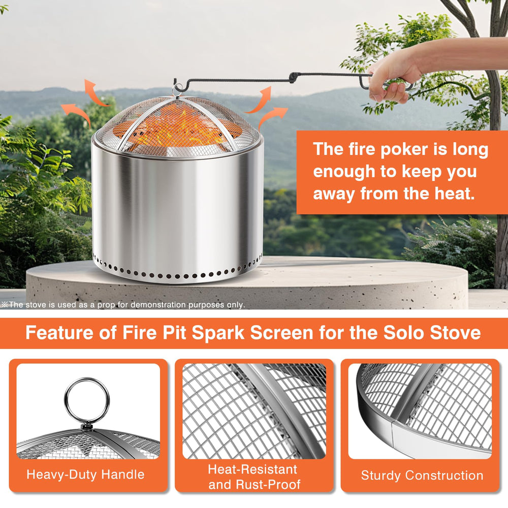 Teisaiko spark screen in use on Solo Stove Bonfire for safe flame containment