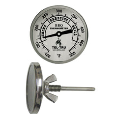 Tel-Tru front view of aluminum dial showing clear 100–500°F scale for quick reading