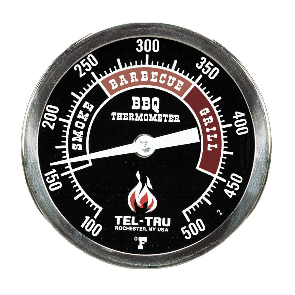 Tel-Tru BQ300 front dial view showing black face and red cooking zones for fast readings
