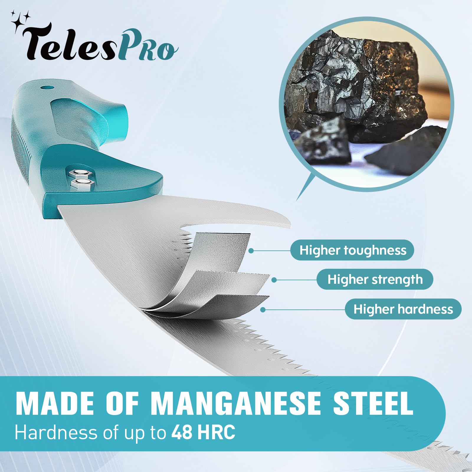 TelesPro saw blade close-up highlighting sharp teeth for faster cuts