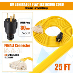 Tellegloww 25 ft cord stretched showing reach and placement benefit