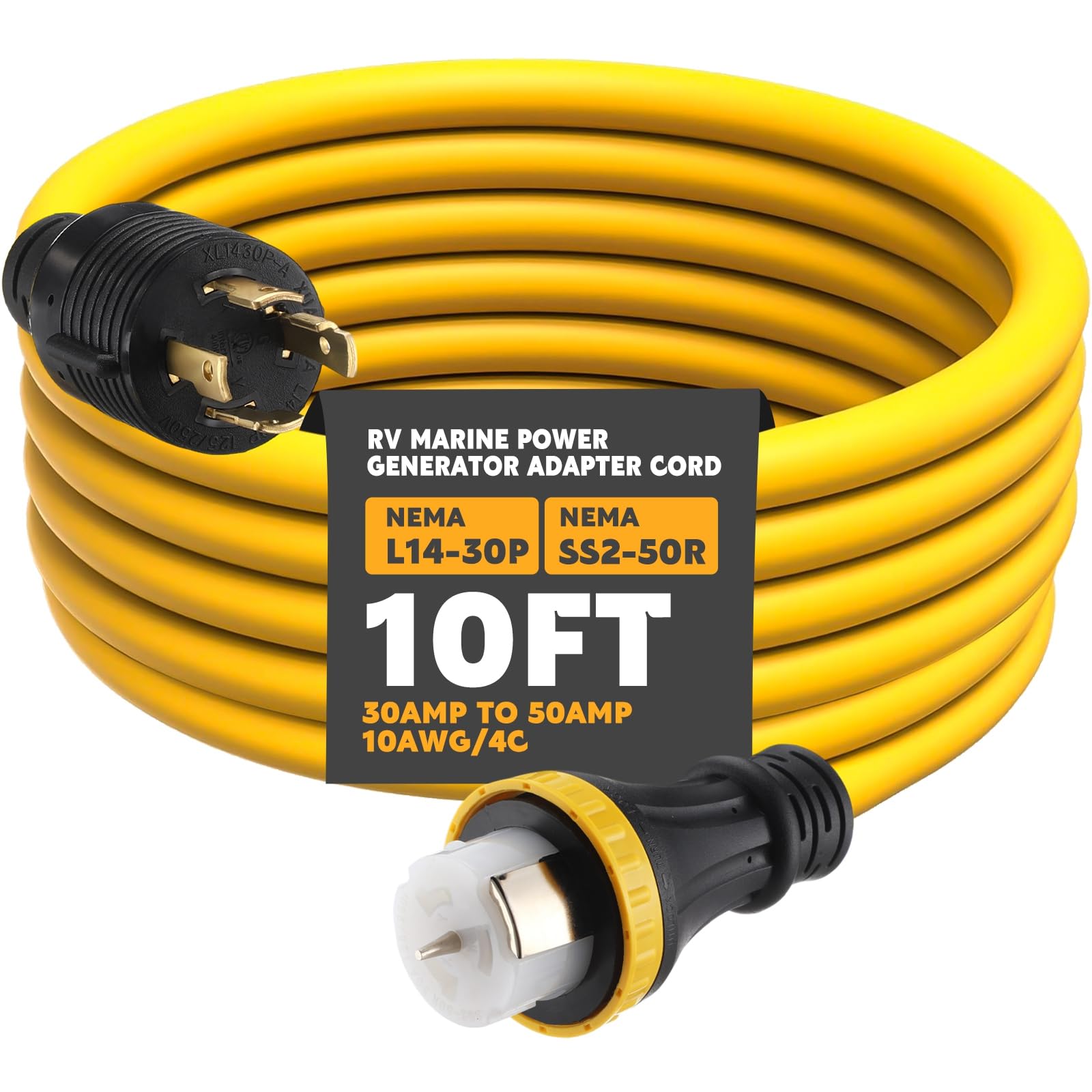 Tellegloww front view of L14-30P plug showing secure connection benefit