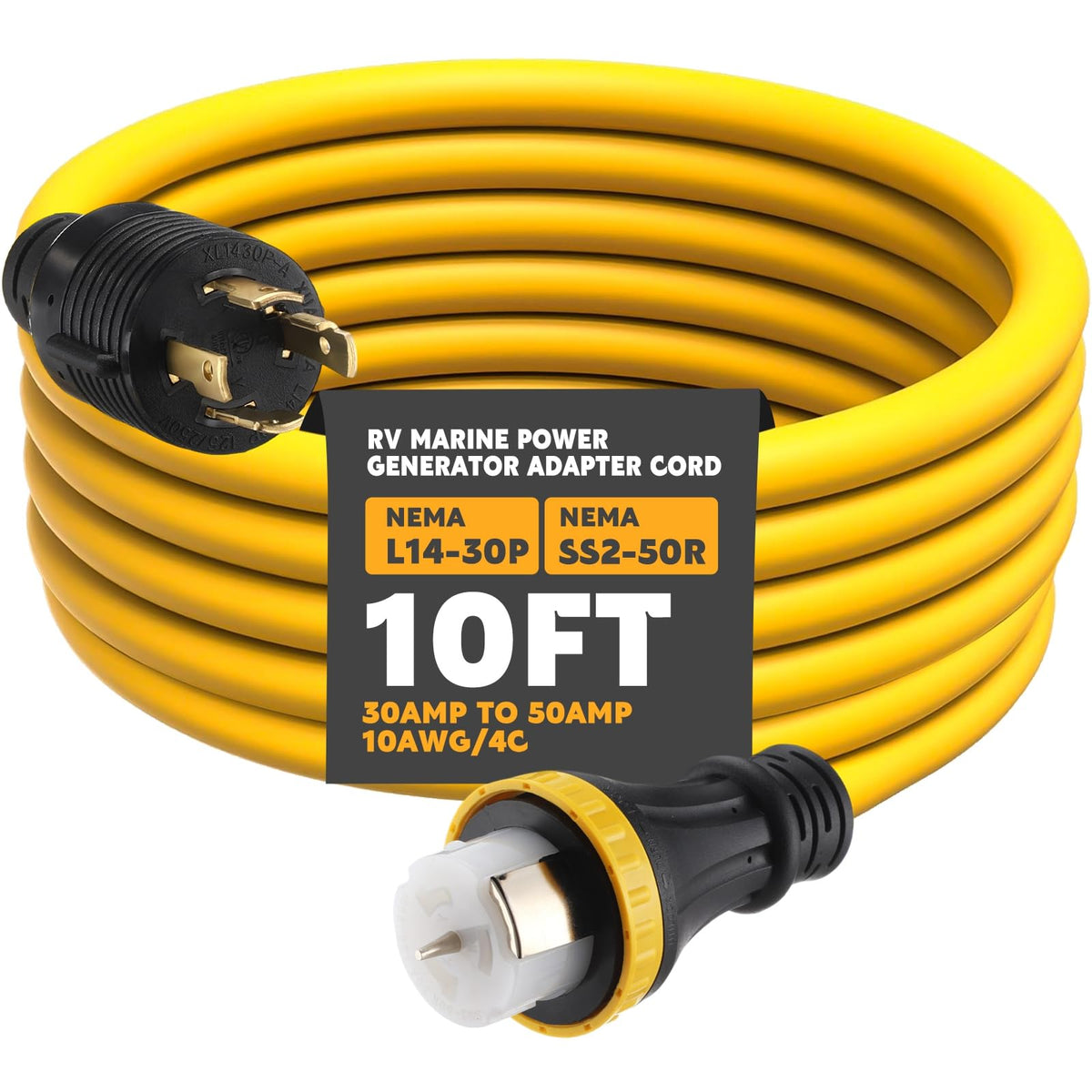 Tellegloww front view of L14-30P plug showing secure connection benefit