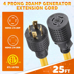 Tellegloww full 25ft yellow cord coiled for visibility and easy storage benefit