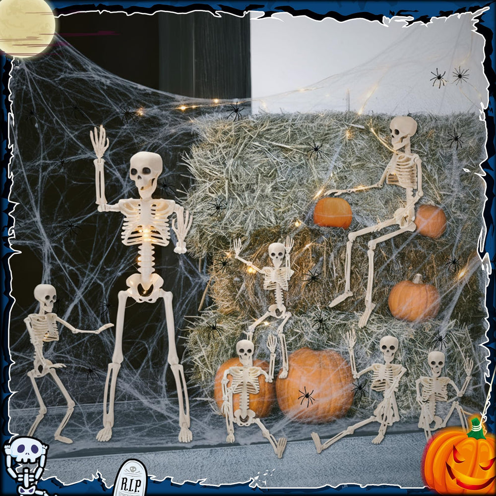 Tellingyou backyard tableau with mixed-size skeletons, layered spooky decoration