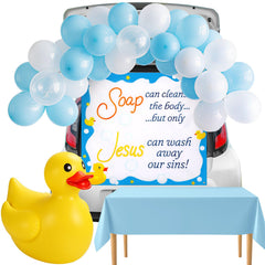Tellingyou inflatable duck front view showing bright centerpiece and easy setup benefit