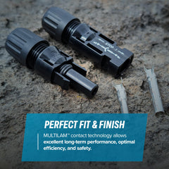 TEMCo Industrial Staubli MC4 female contact detail showing secure multi-spring contact retention