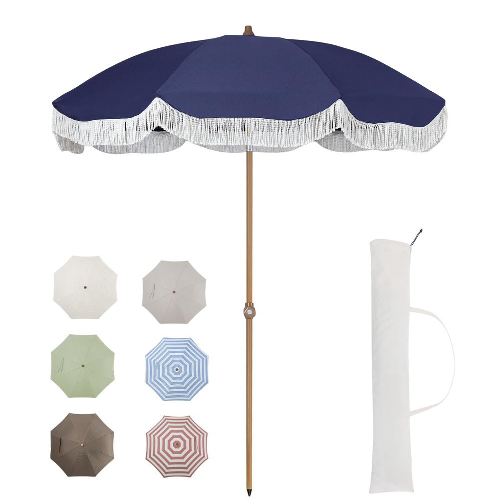 Tempera navy canopy front view showing wide shade and classic look