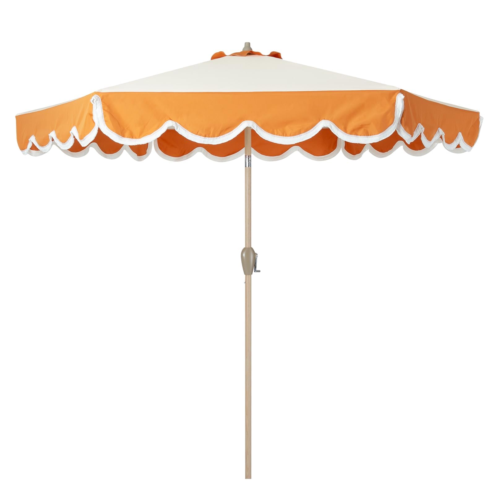 Tempera front view scalloped fringe shows decorative shade and curb appeal
