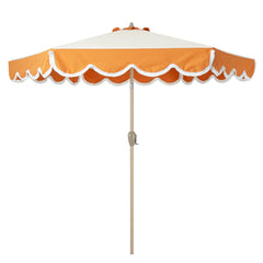 Tempera front view scalloped fringe shows decorative shade and curb appeal