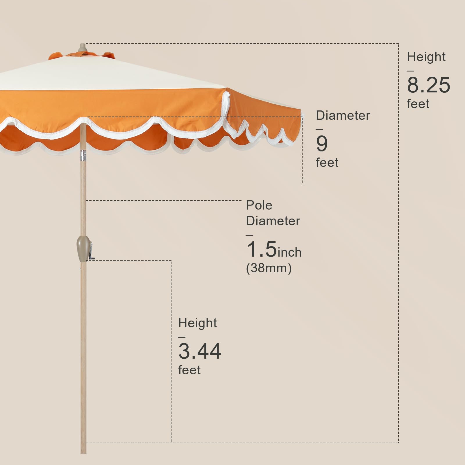 Tempera pole base connection shows secure fit and stable installation