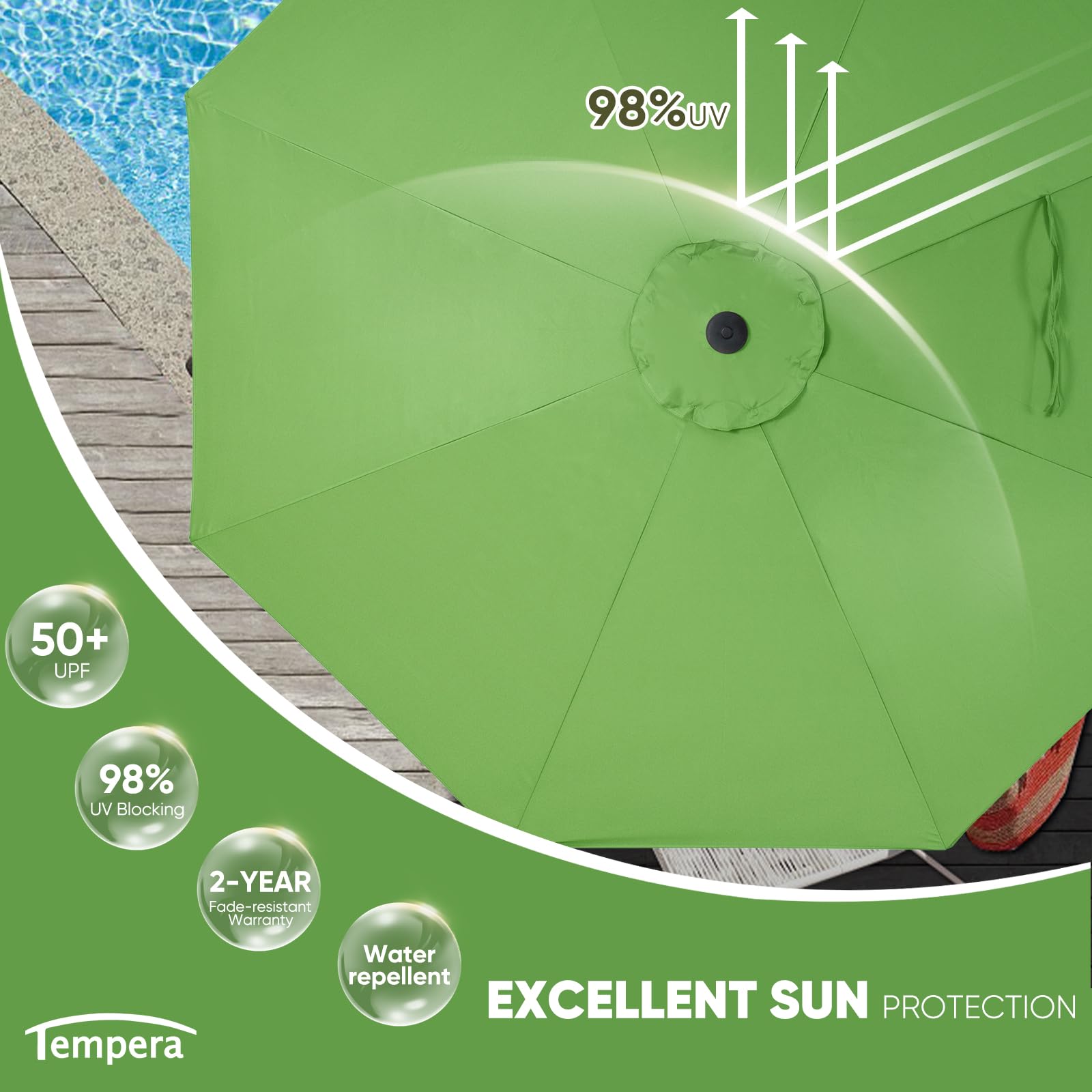Tempera tilt crank mechanism highlighting easy shade adjustment