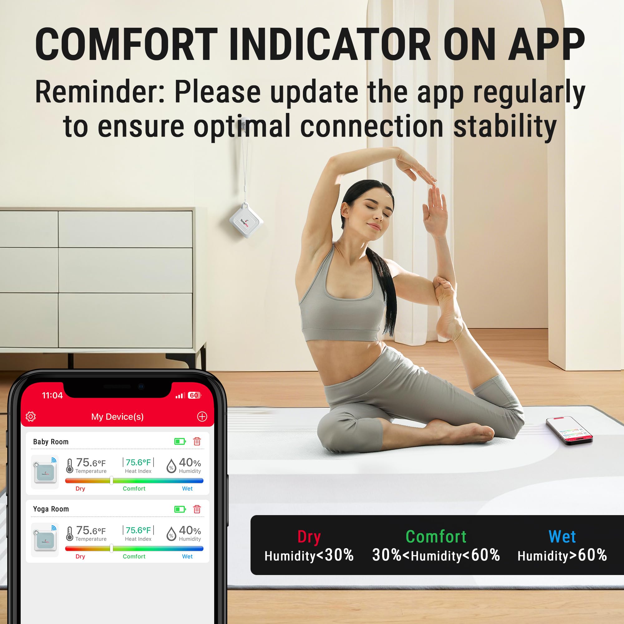 TempPro TempAir on greenhouse shelf monitoring plants for consistent care