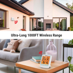 TempPro remote sensor transmitting outdoor data to receiver for long-range monitoring