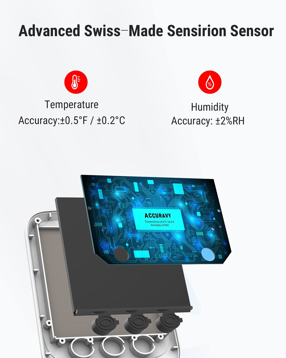 TempPro TempAir side profile showing wall mount option for flexible placement benefit