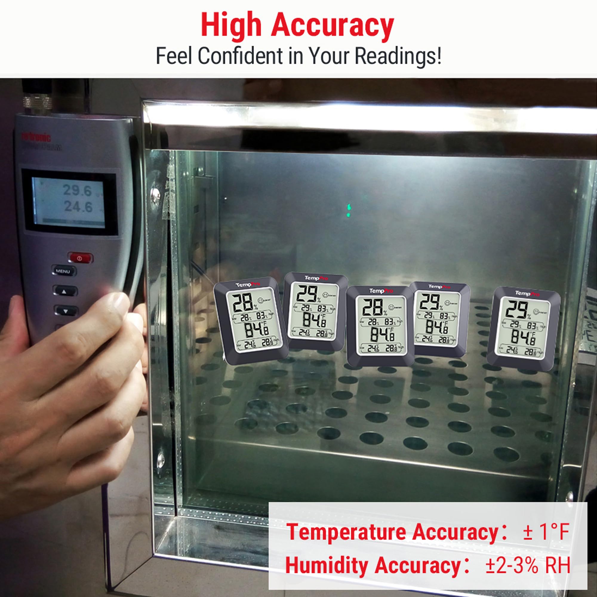TempPro TempAir on a tabletop offering stable stand and easy visibility