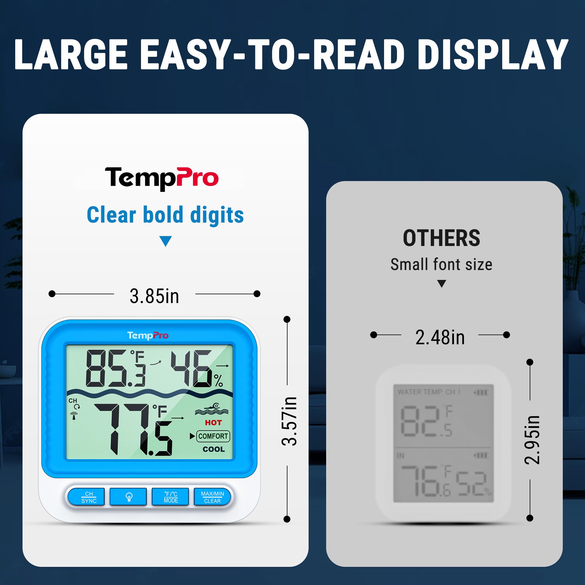 TempPro TempAir tether attached near skimmer to prevent loss and ensure constant data