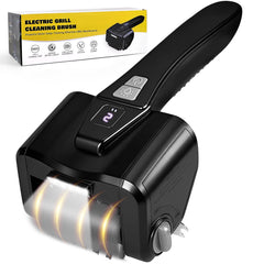 TemptLock electric grill brush front view showing ergonomic grip and cordless convenience