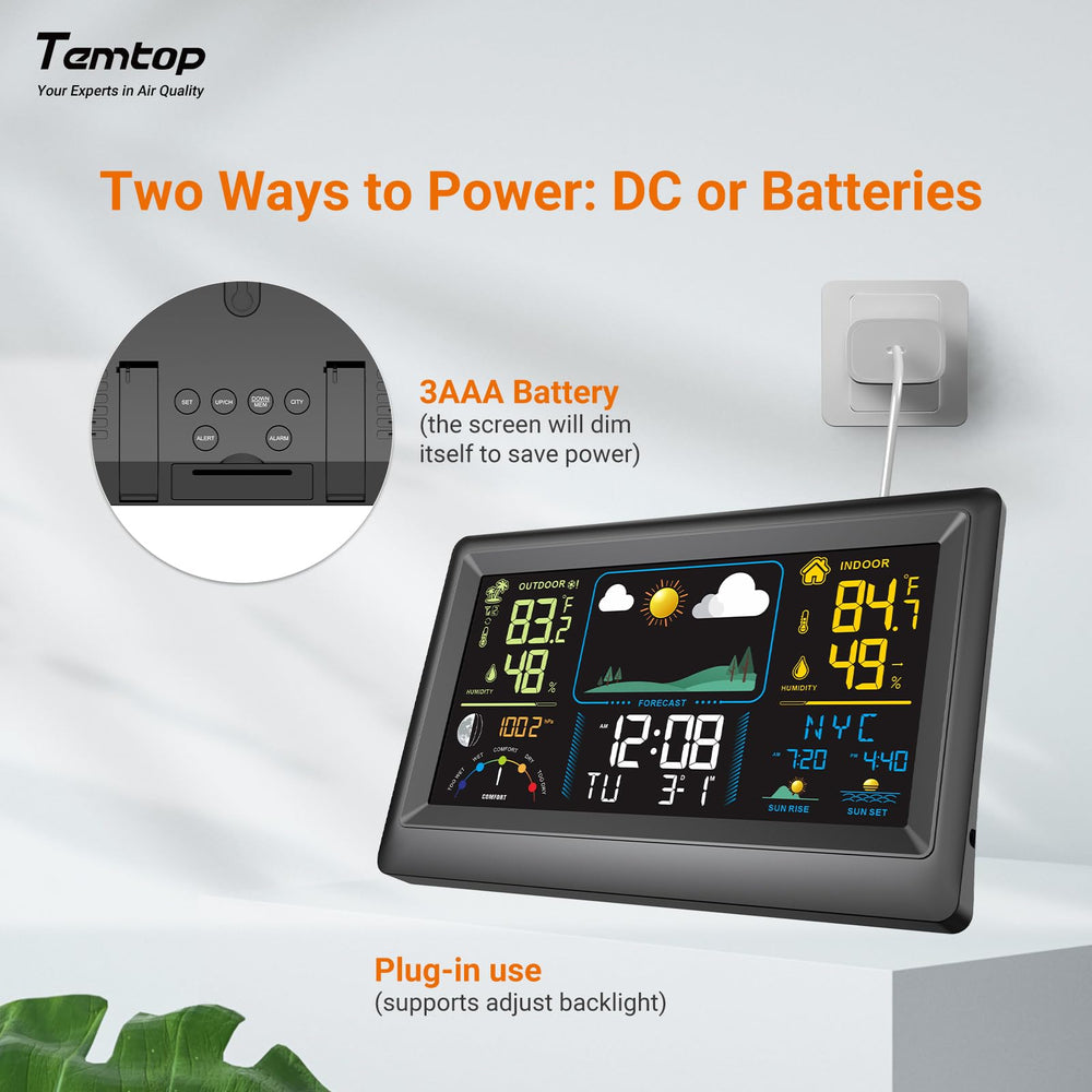 Temtop W100 Lite on a bedside table helping monitor bedroom comfort while you sleep