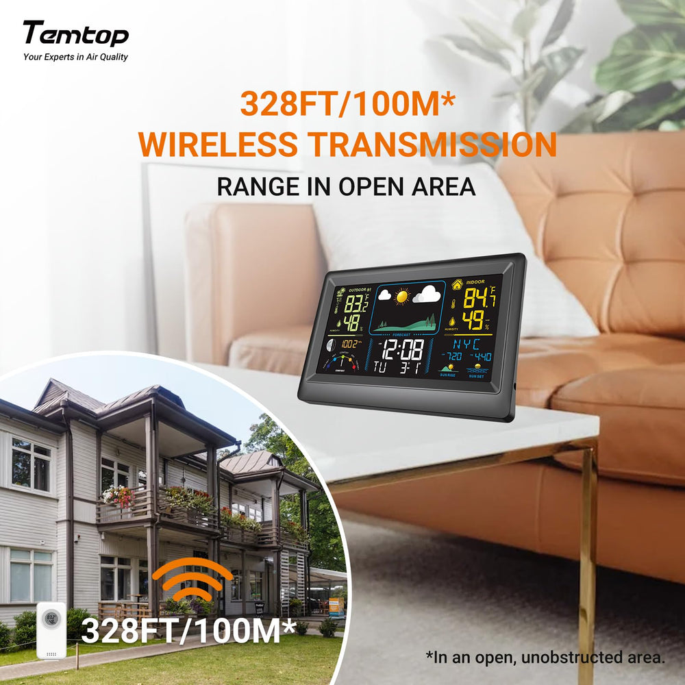 Temtop W100 Lite next to smartphone showing compact size and easy placement benefit