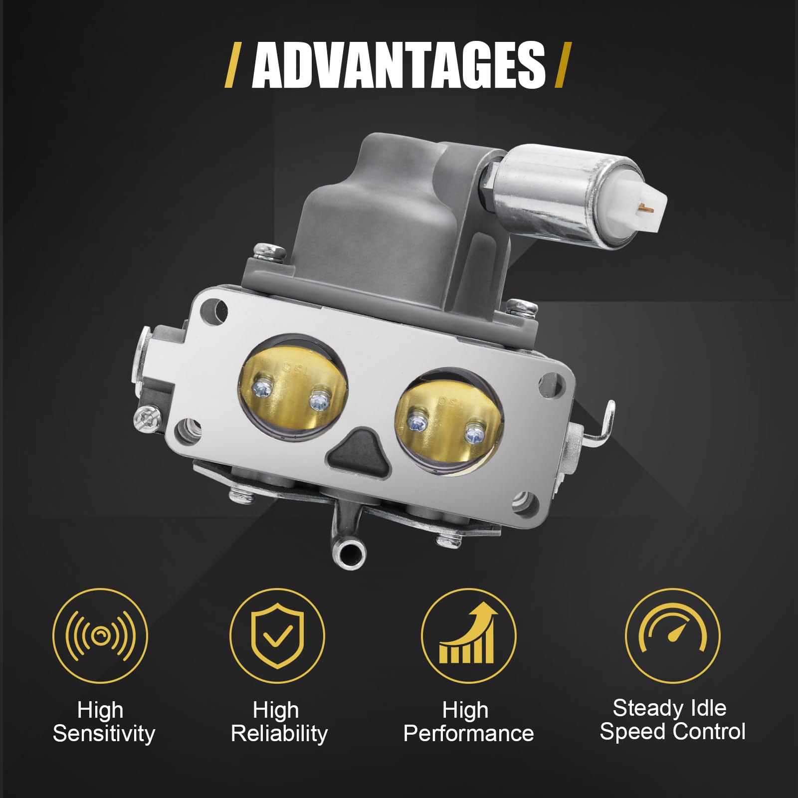 TEMSONE carburetor installed on engine demonstrating direct-fit replacement convenience