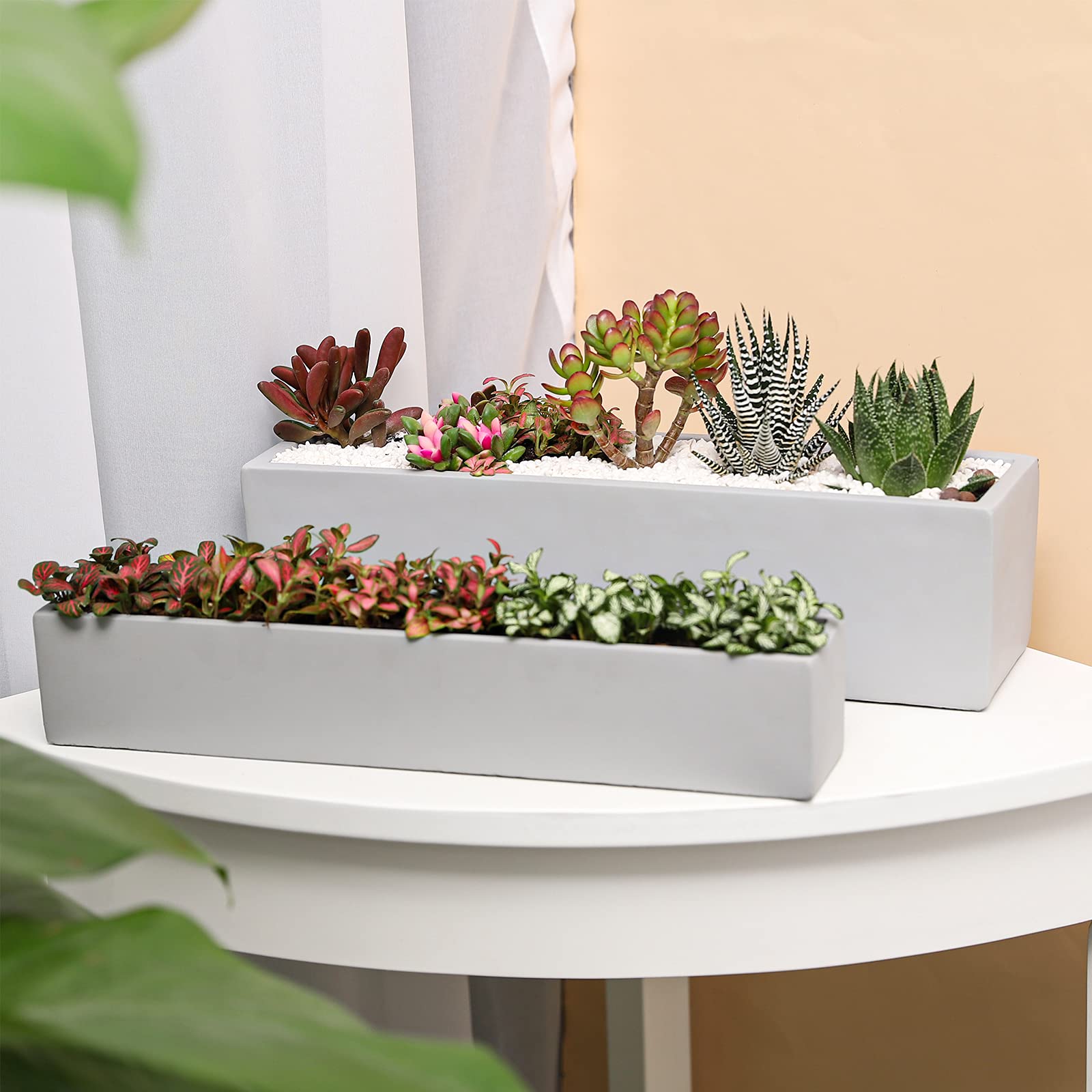 Ten-stone on a windowsill with scale view illustrating 15-inch fit for narrow spaces benefit
