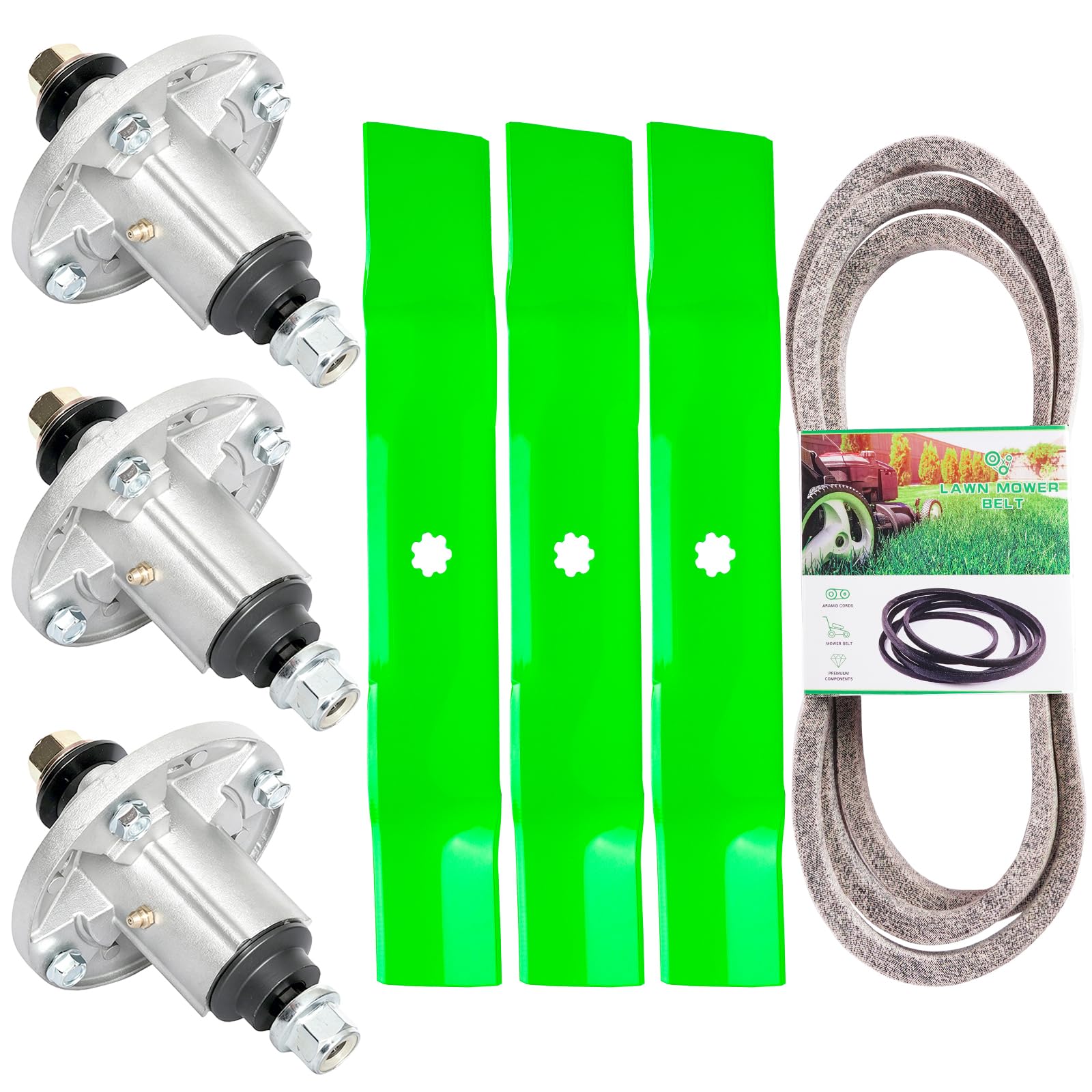 TENGMUJX front packaging showing full 48-inch deck rebuild kit and benefits