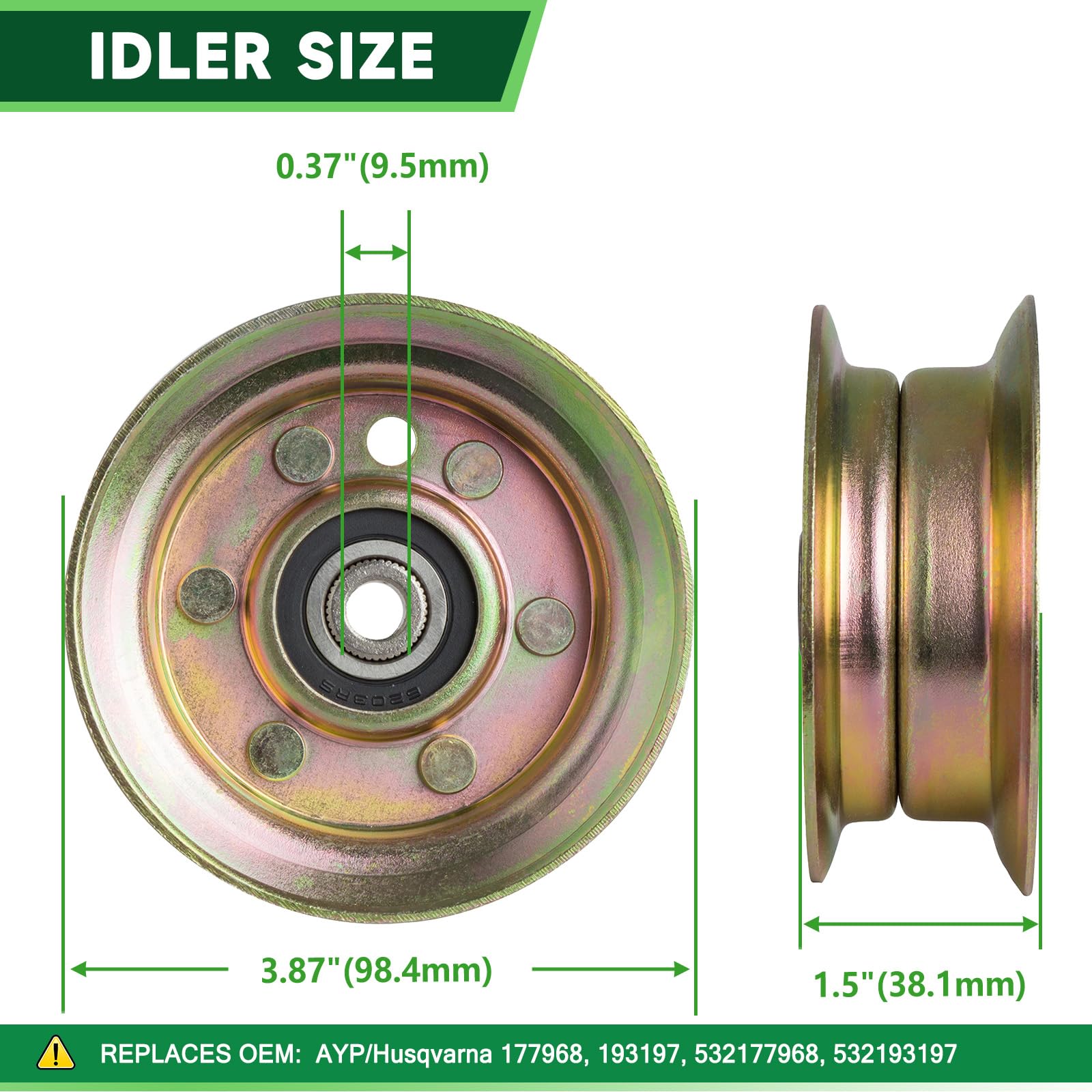 TENGMUJX belt and idlers laid out to show included parts for full deck rebuild