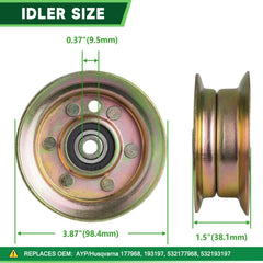 TENGMUJX belt and idlers laid out to show included parts for full deck rebuild