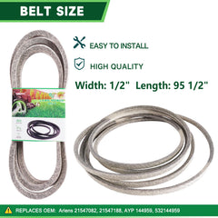 TENGMUJX deck belt laid flat for accurate size match and easy replacement