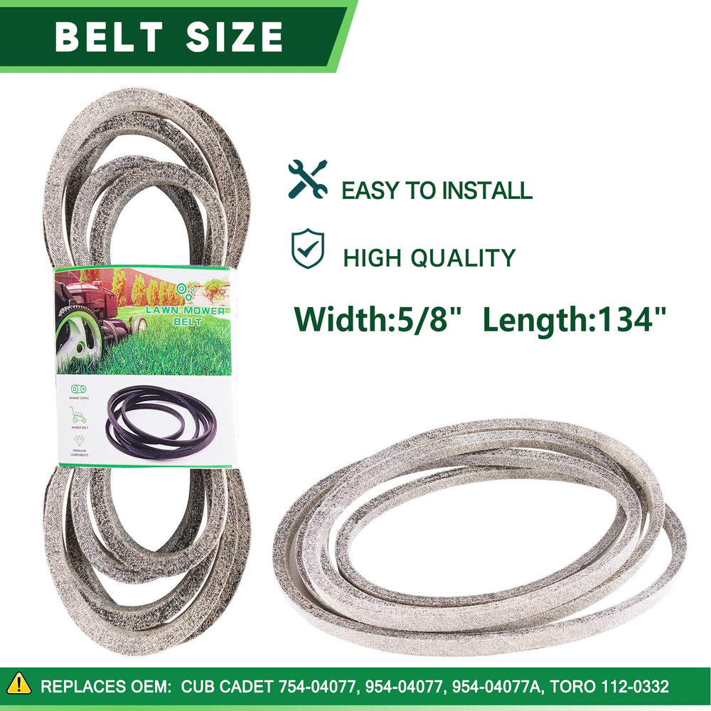 TENGMUJX deck belt laid flat showing correct length and fit for reliable drive