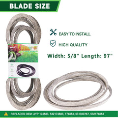 TENGMUJX deck belt laid flat showing correct size for consistent deck drive