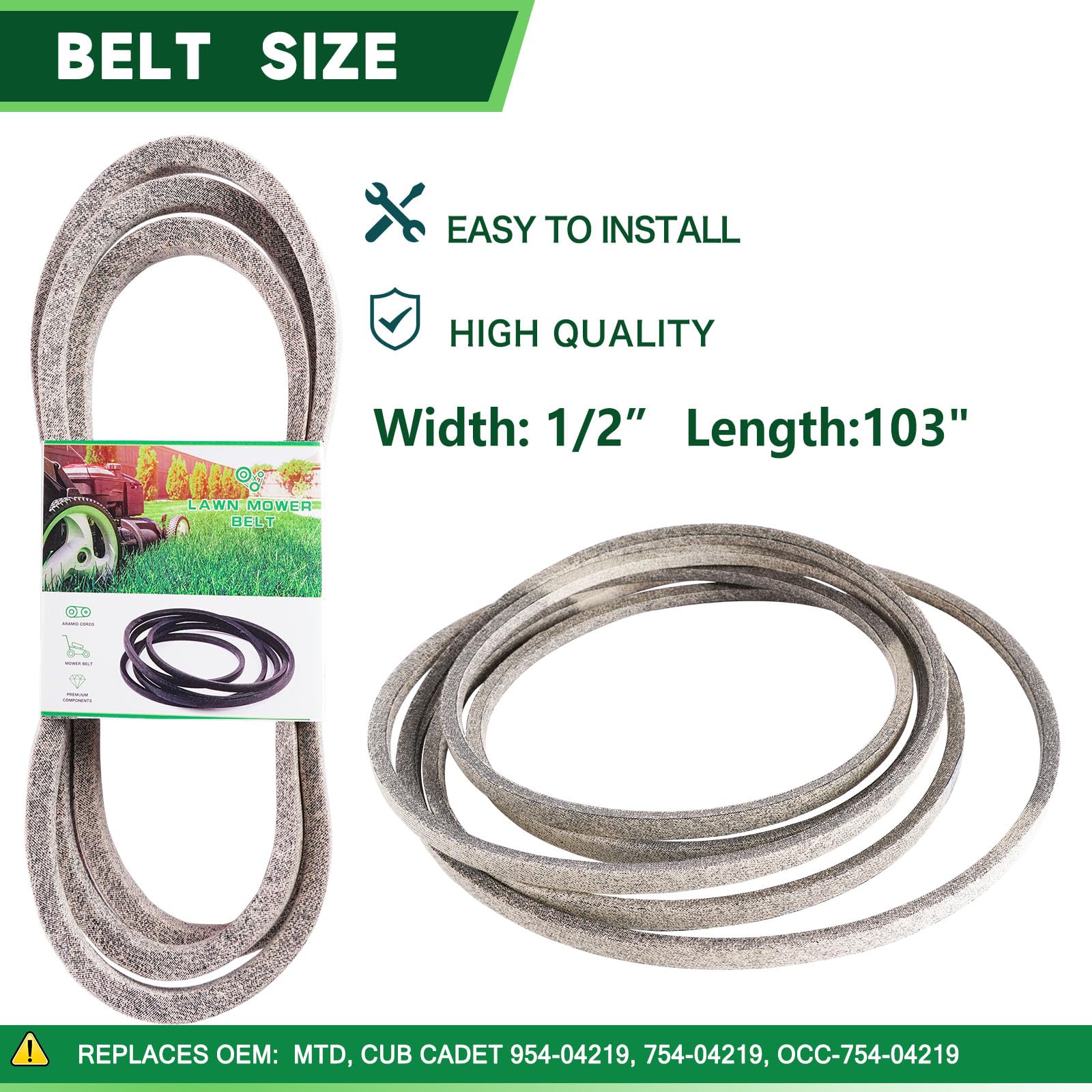 TENGMUJX replacement belt laid flat showing correct profile for reliable grip