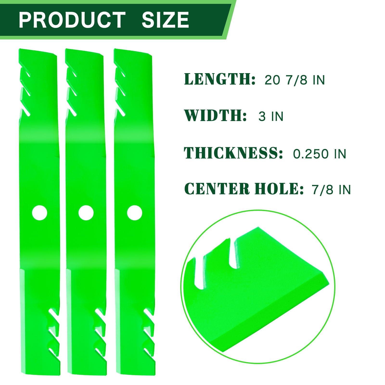 TENGMUJX close-up of blade edge and 0.250" thickness, improves durable cutting performance