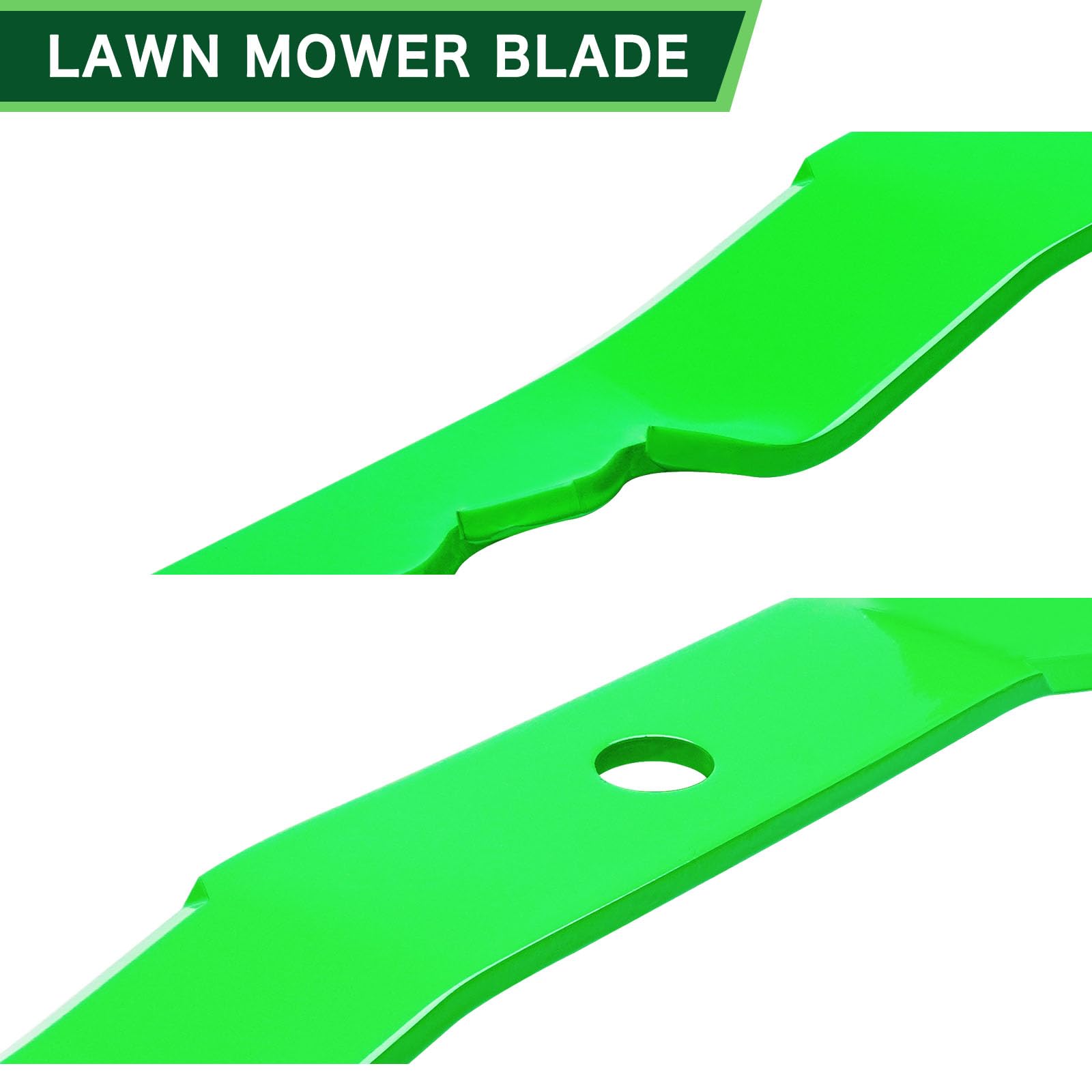 TENGMUJX blade profile showing 1/2" offset and 1" airlift, supports consistent grass lift