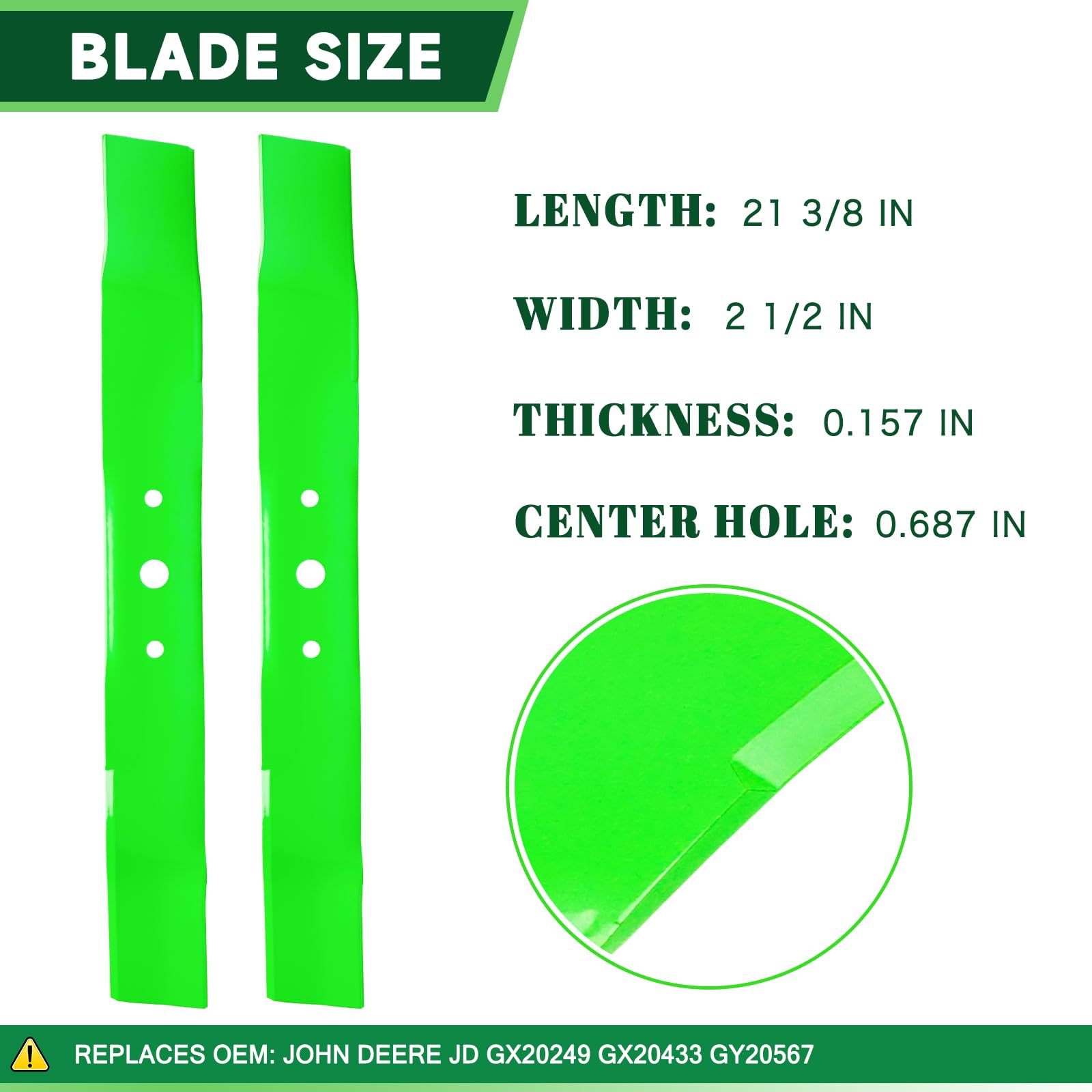 TENGMUJX blade profile and sharp edge detail for cleaner, even grass cut