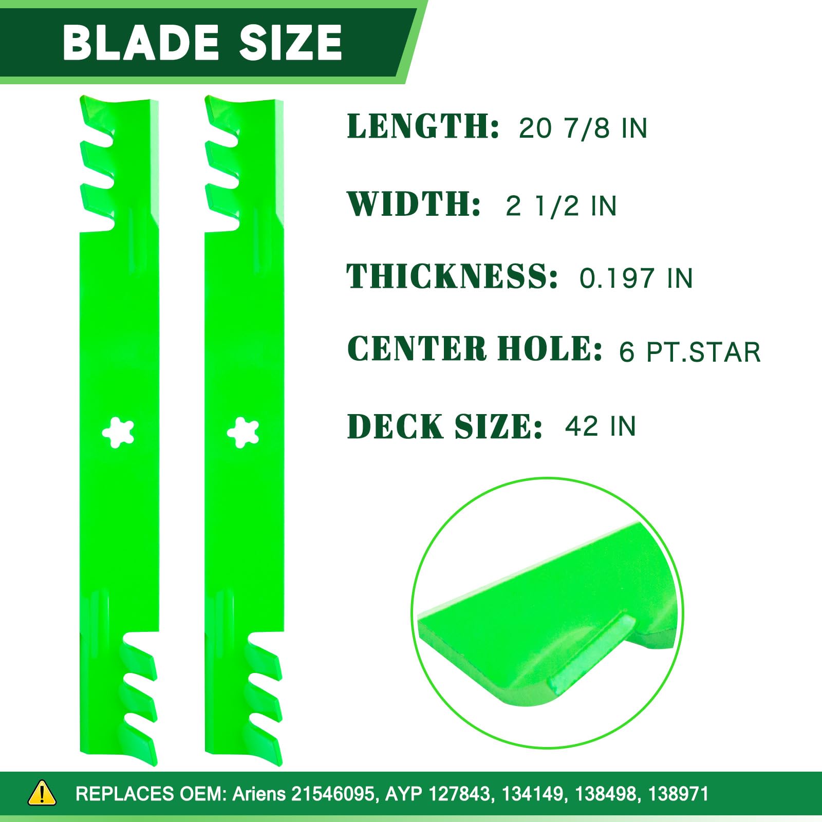 TENGMUJX blade edge profile highlighting sharpness for cleaner grass cuts