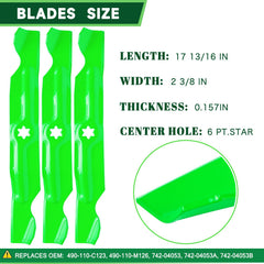 TENGMUJX blade top view highlighting sharp edge for cleaner grass cuts