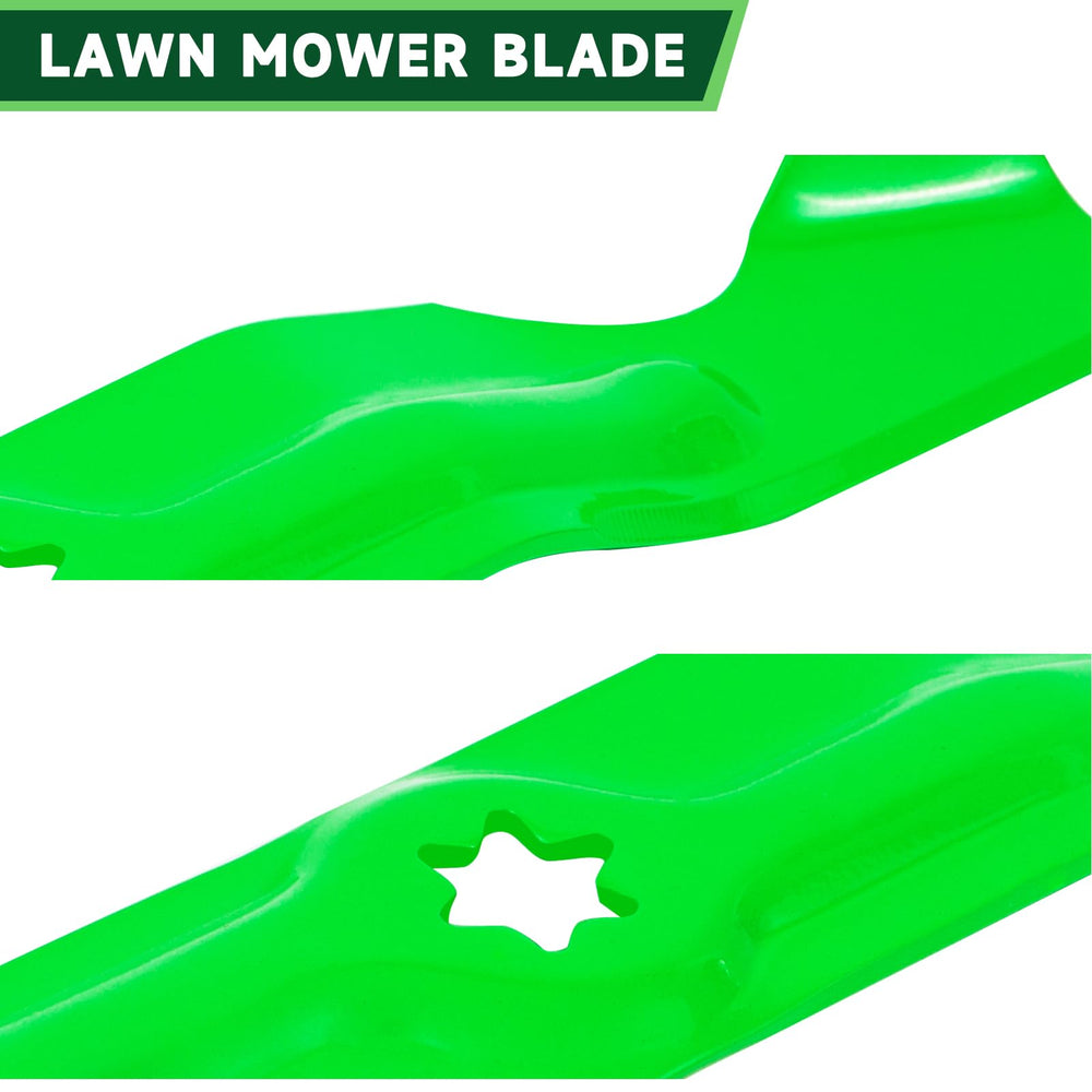 TENGMUJX blades installed showing even cut line and reduced turf tear