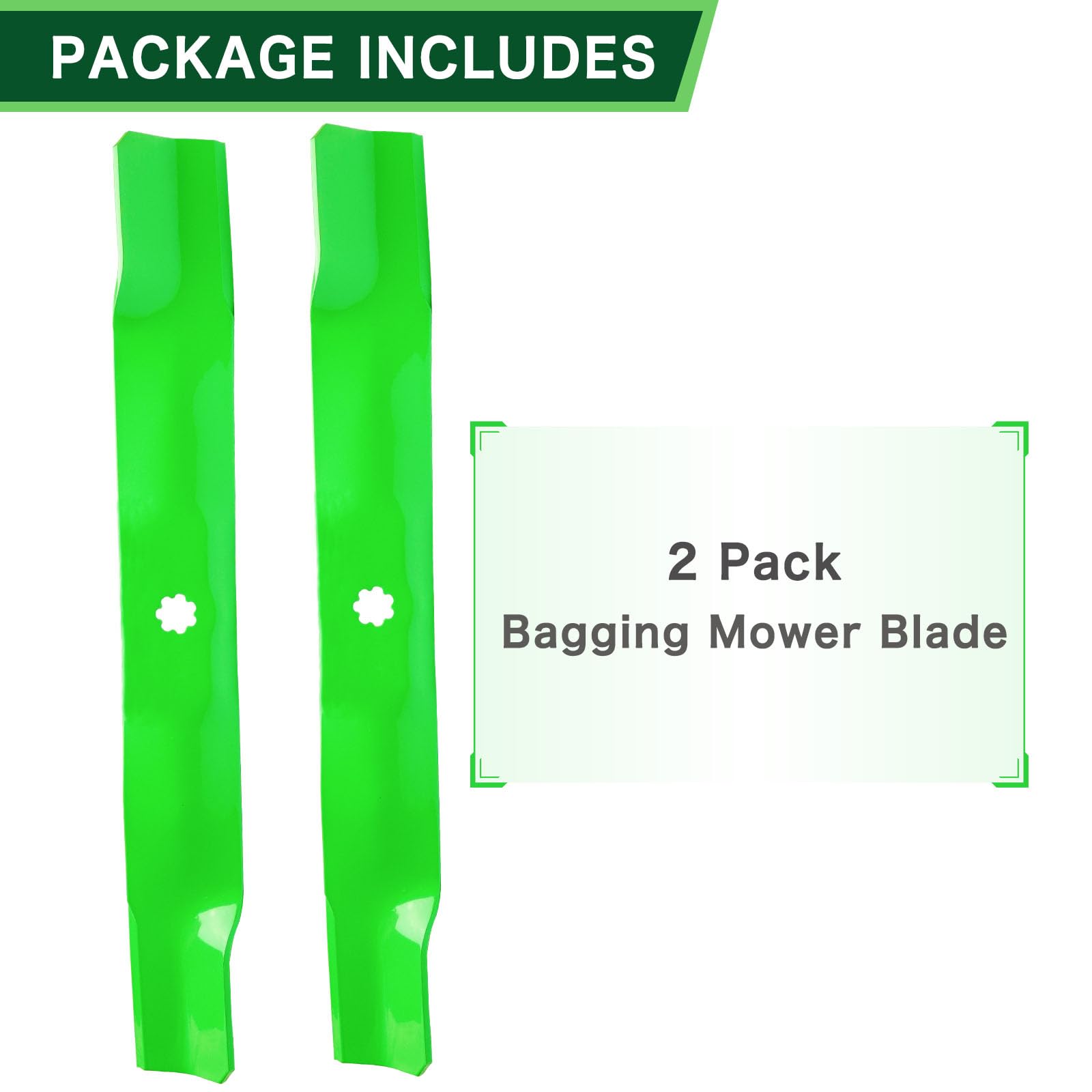 TENGMUJX blades installed on mower in lawn for improved bagging