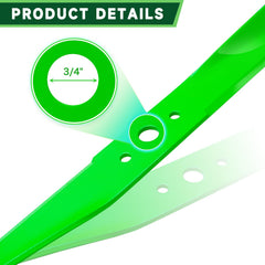TENGMUJX blade center hole detail showing 3/4 inch fit, ensures secure spindle mounting