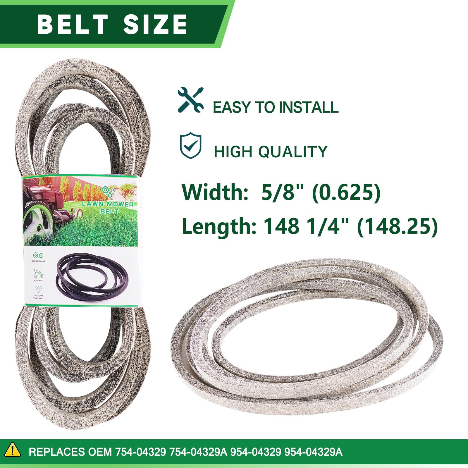 TENGMUJX deck belt laid flat illustrating correct size and reduced slipping