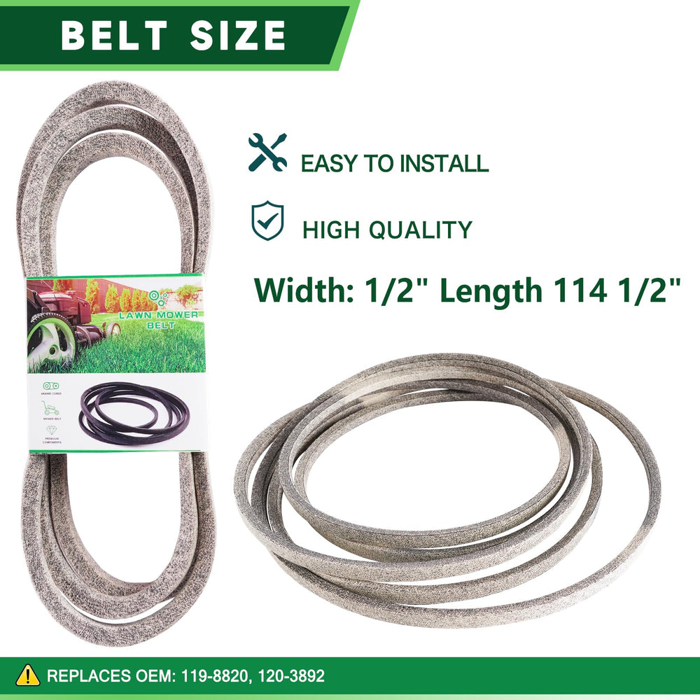 TENGMUJX deck belt laid flat showing correct length and tensioning benefit