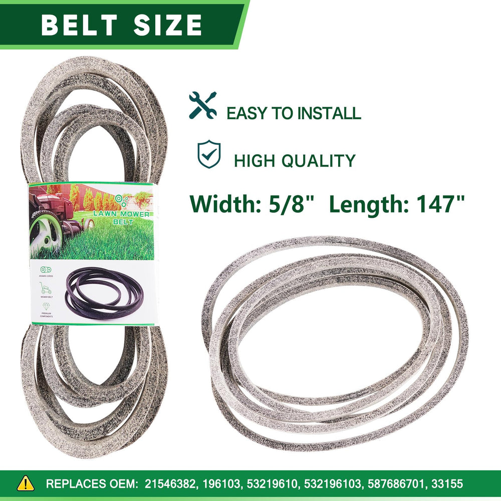 TENGMUJX deck replacement belt laid flat to show length and correct fit
