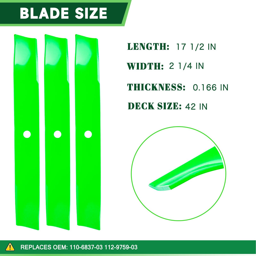 TENGMUJX deck blade profile showing sharp edge for cleaner cuts