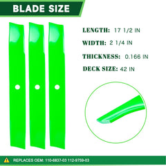TENGMUJX deck blade profile showing sharp edge for cleaner cuts